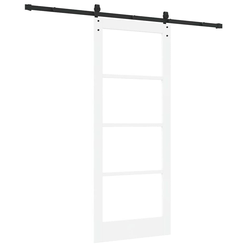 Skydedør ORKDAL 83 x 202 cm Massivt fyrretræ og glas Hvid