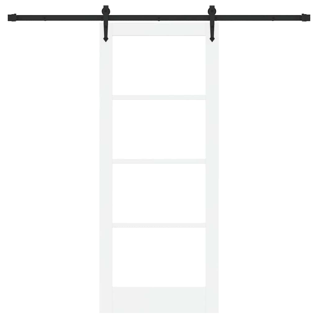 Skydedør ORKDAL 83 x 202 cm Massivt fyrretræ og glas Hvid