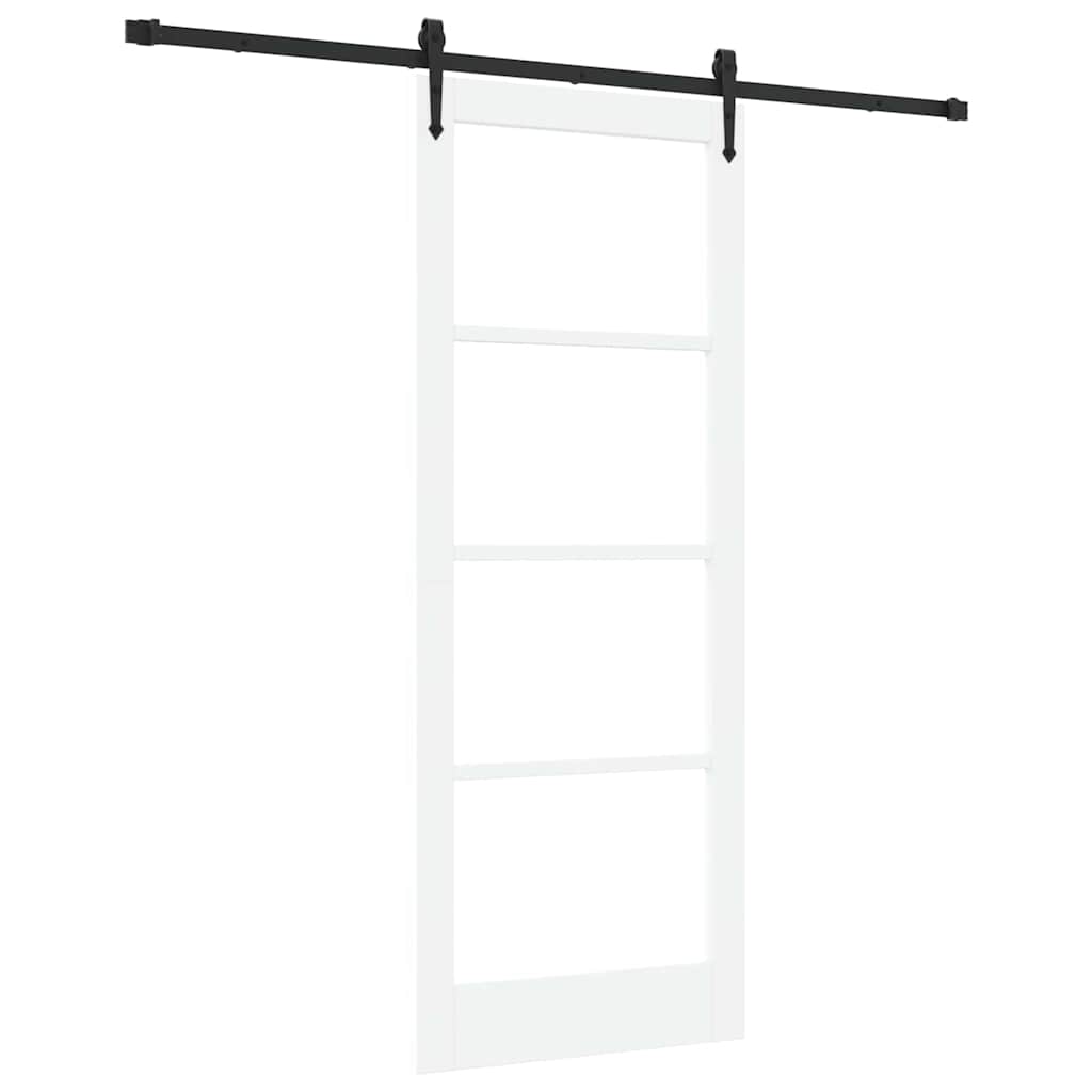 Skydedør ORKDAL 83 x 211 cm Massivt fyrretræ og glas Hvid