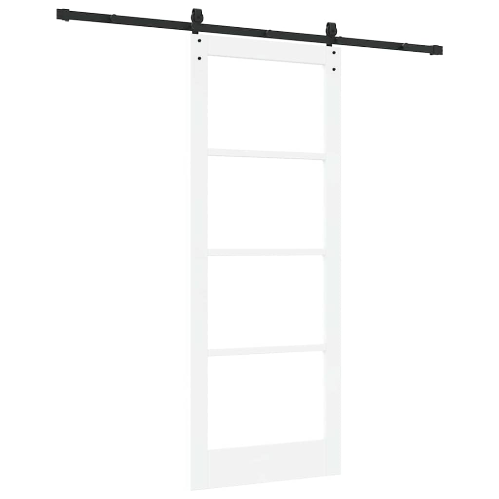 Skydedør ORKDAL 83 x 211 cm Massivt fyrretræ og glas Hvid
