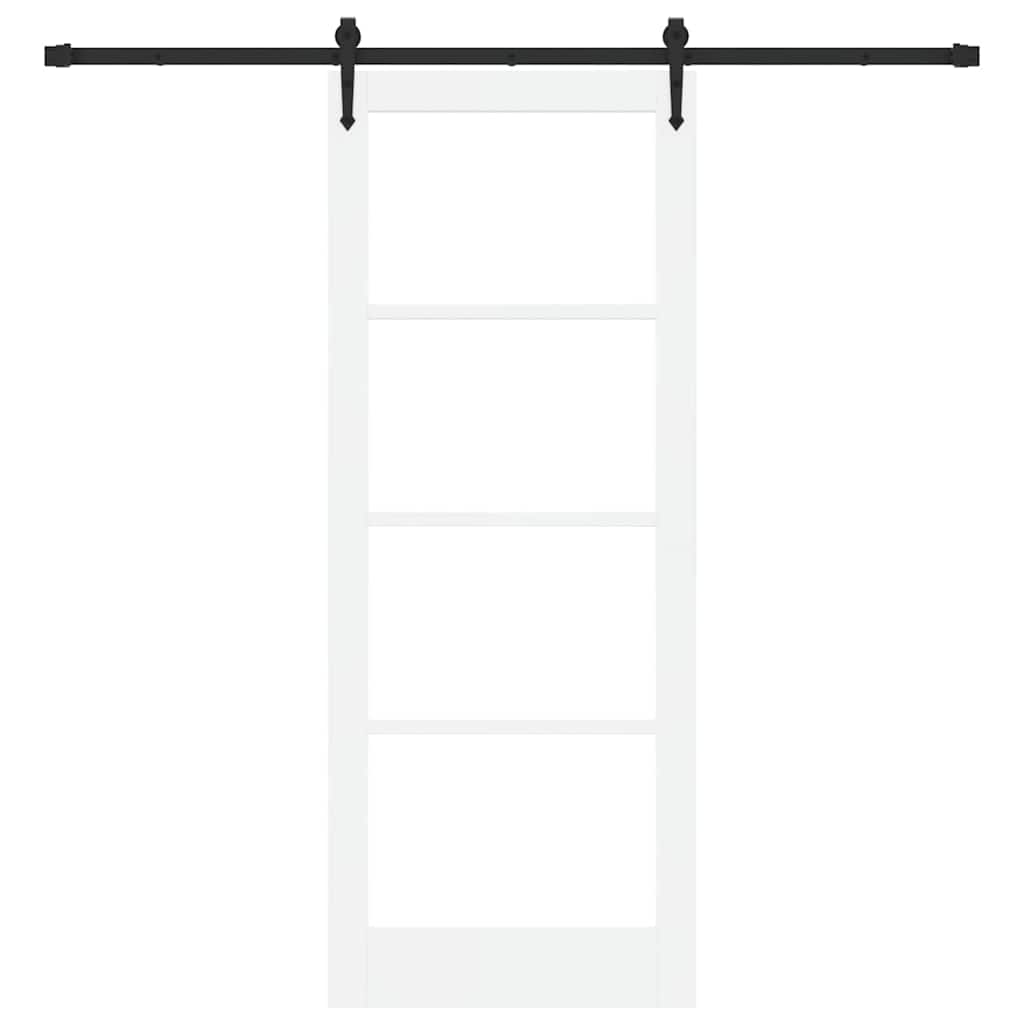 Skydedør ORKDAL 83 x 211 cm Massivt fyrretræ og glas Hvid