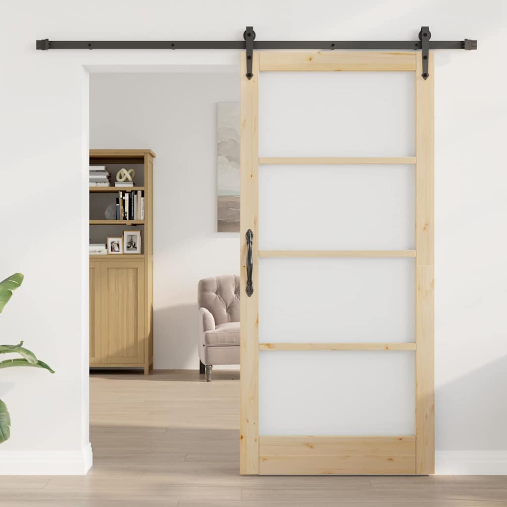 Skydedør ORKDAL 93 x 202 cm Massivt fyrretræ og glas