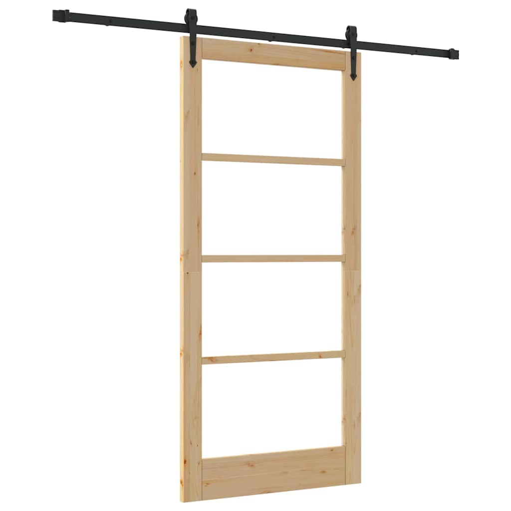 Skydedør ORKDAL 93 x 202 cm Massivt fyrretræ og glas