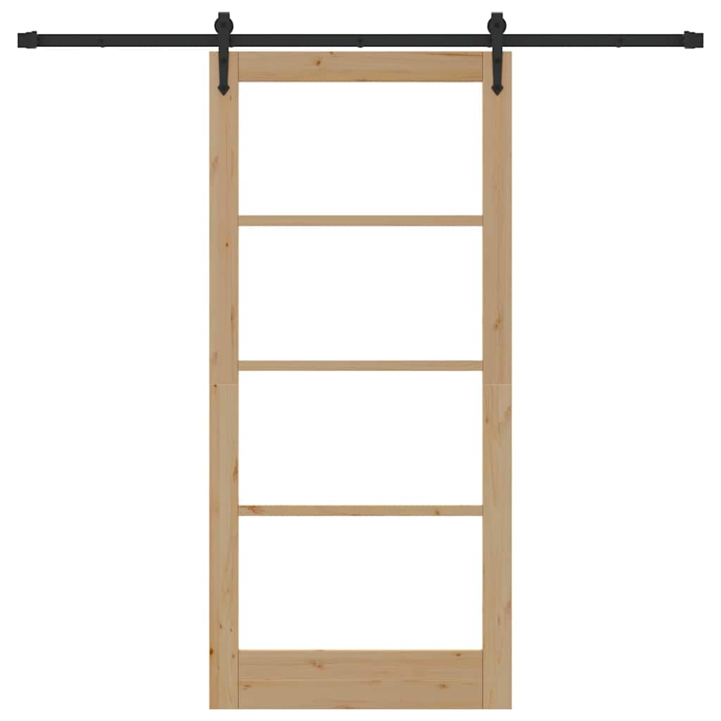 Skydedør ORKDAL 93 x 202 cm Massivt fyrretræ og glas