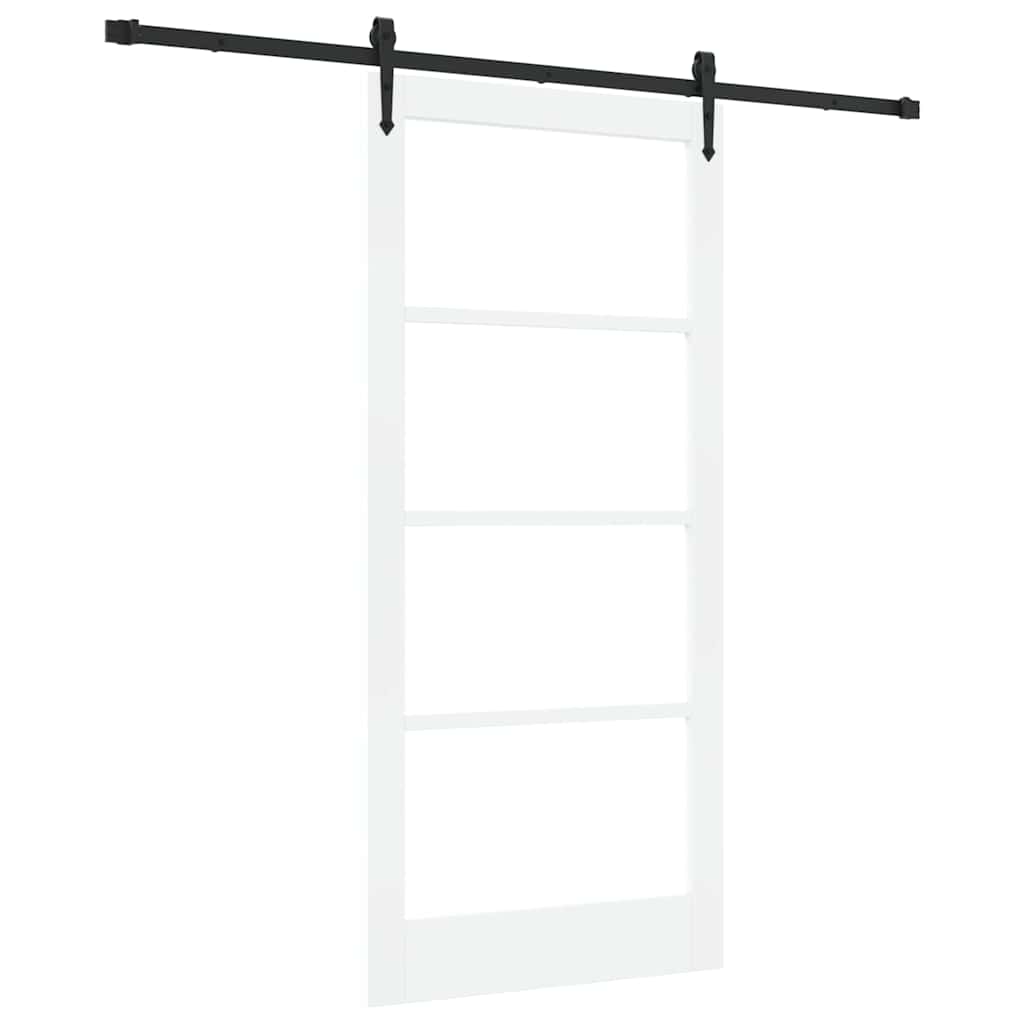 Skydedør ORKDAL 93 x 202 cm Massivt fyrretræ og glas Hvid