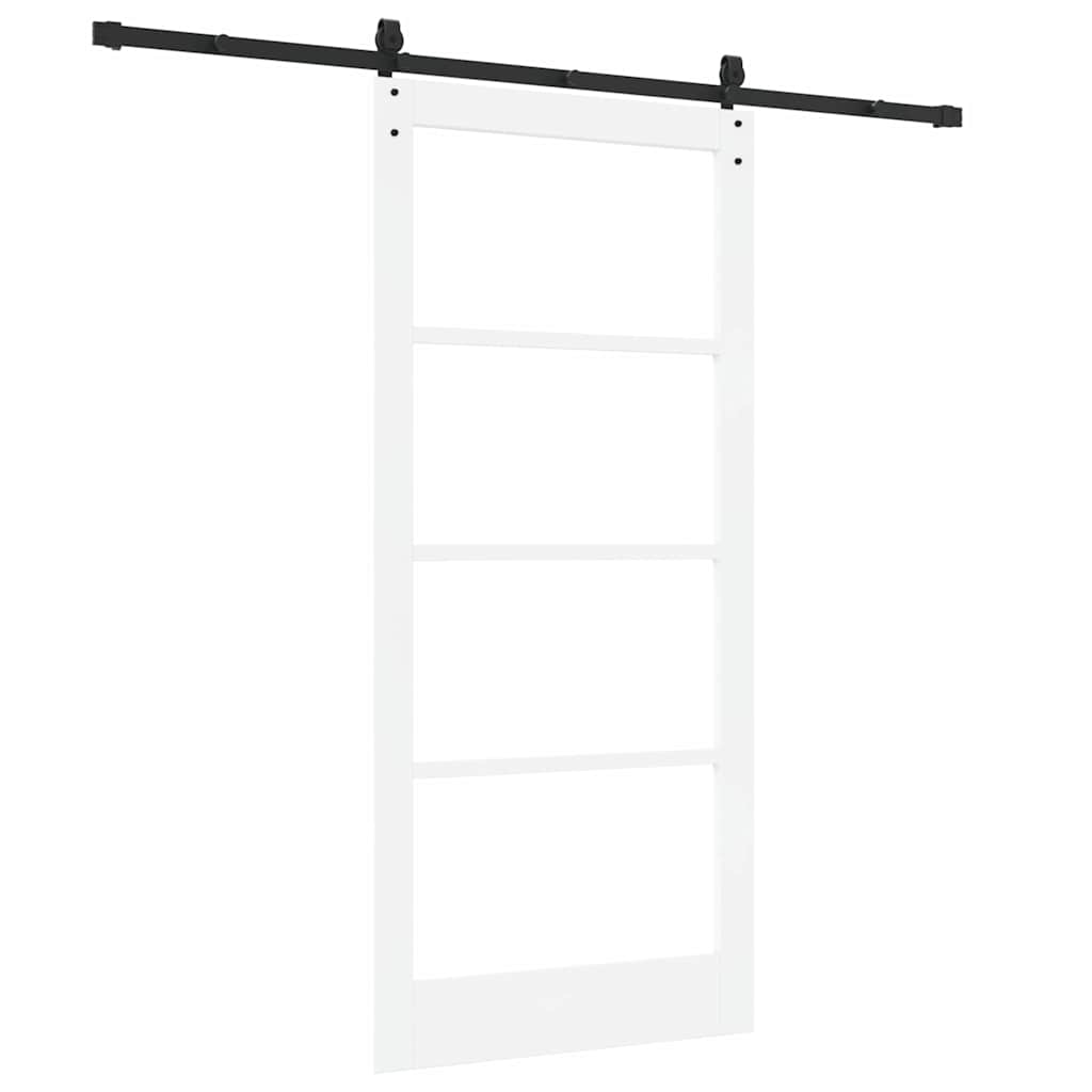 Skydedør ORKDAL 93 x 202 cm Massivt fyrretræ og glas Hvid