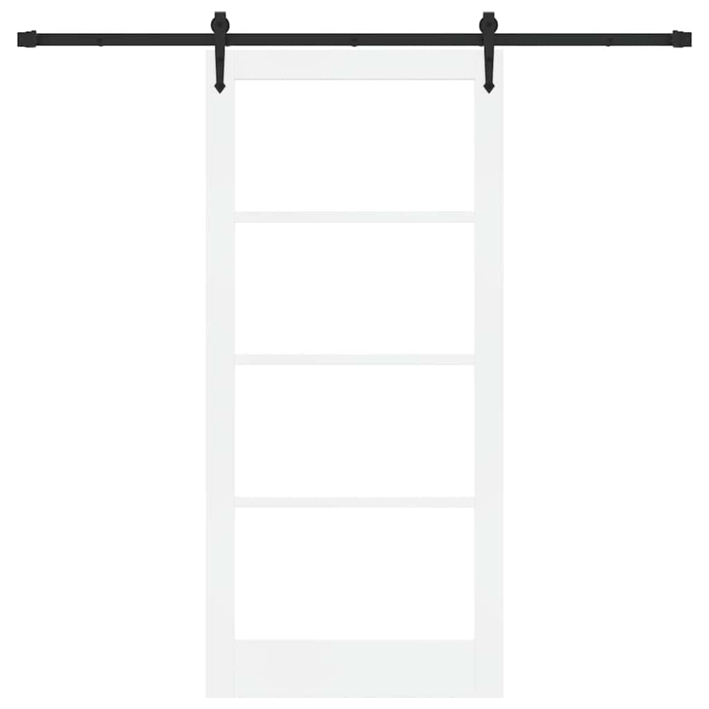 Skydedør ORKDAL 93 x 202 cm Massivt fyrretræ og glas Hvid
