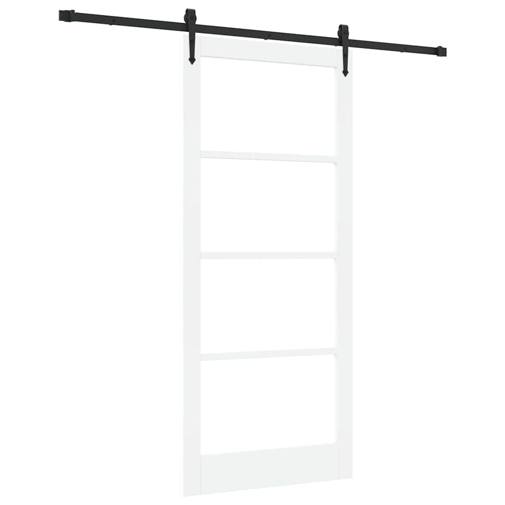 Skydedør ORKDAL 93 x 211 cm Massivt fyrretræ og glas Hvid
