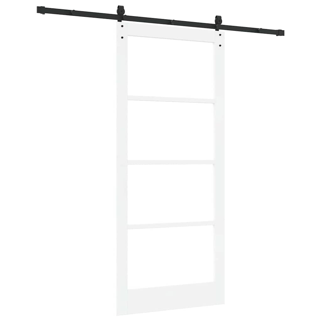 Skydedør ORKDAL 93 x 211 cm Massivt fyrretræ og glas Hvid