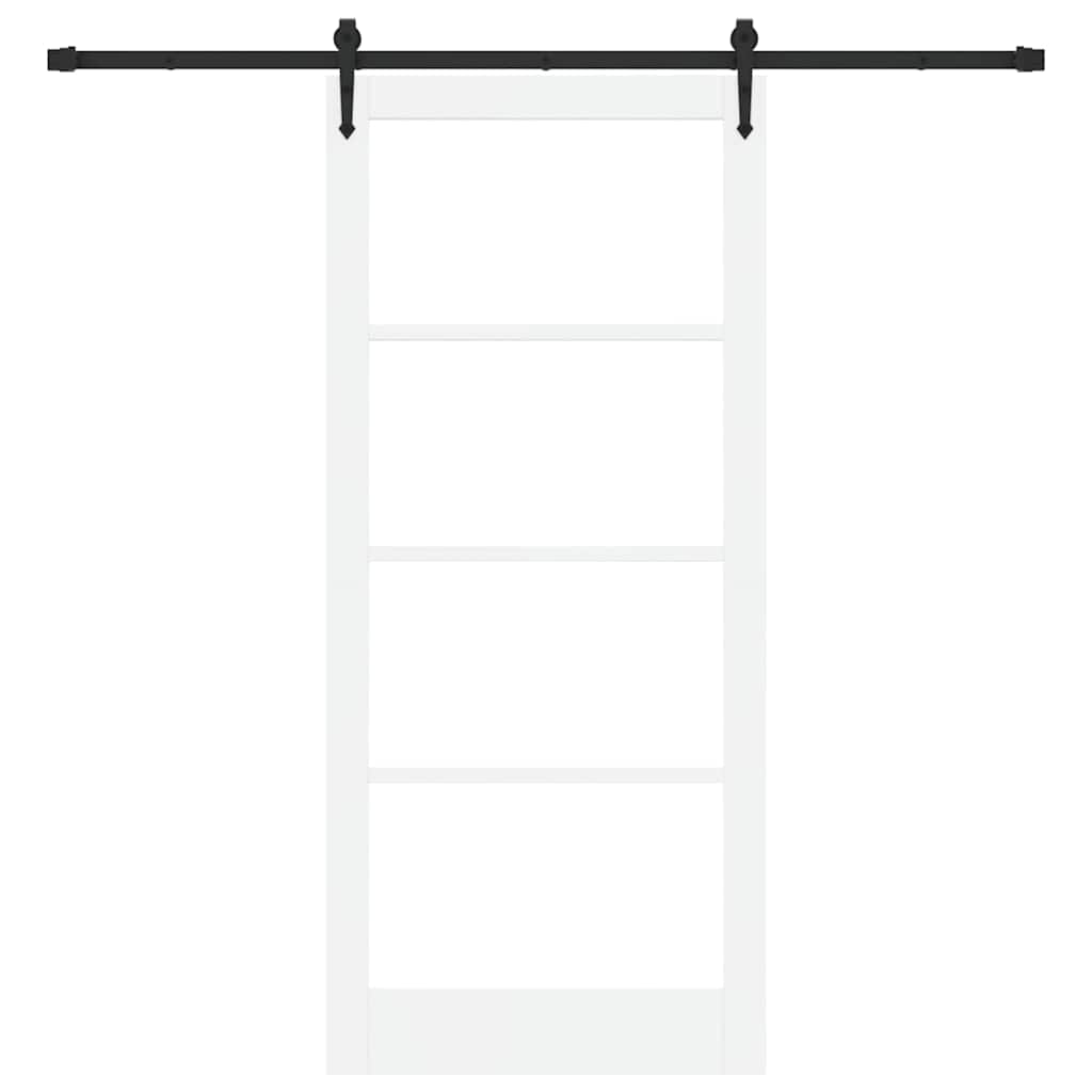 Skydedør ORKDAL 93 x 211 cm Massivt fyrretræ og glas Hvid