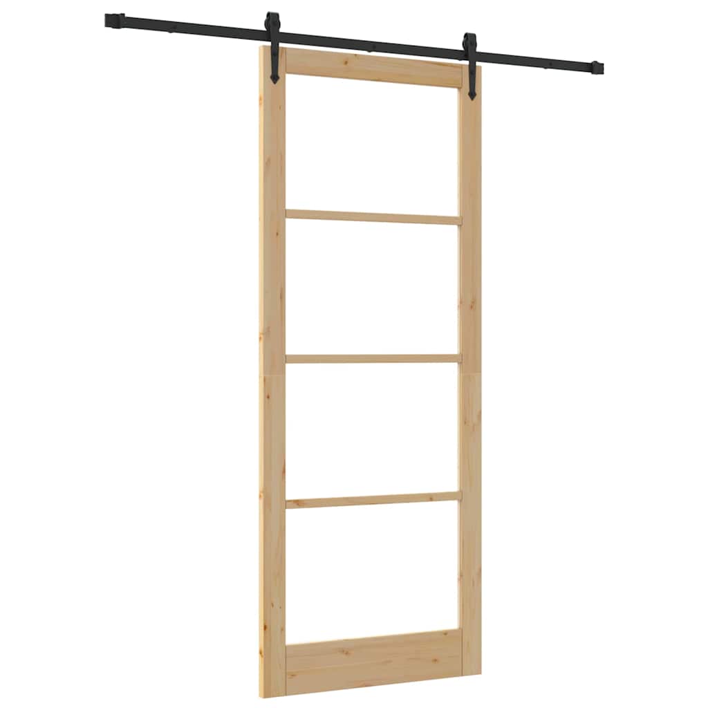 Skydedør ORKDAL 93 x 232 cm Massivt fyrretræ og glas