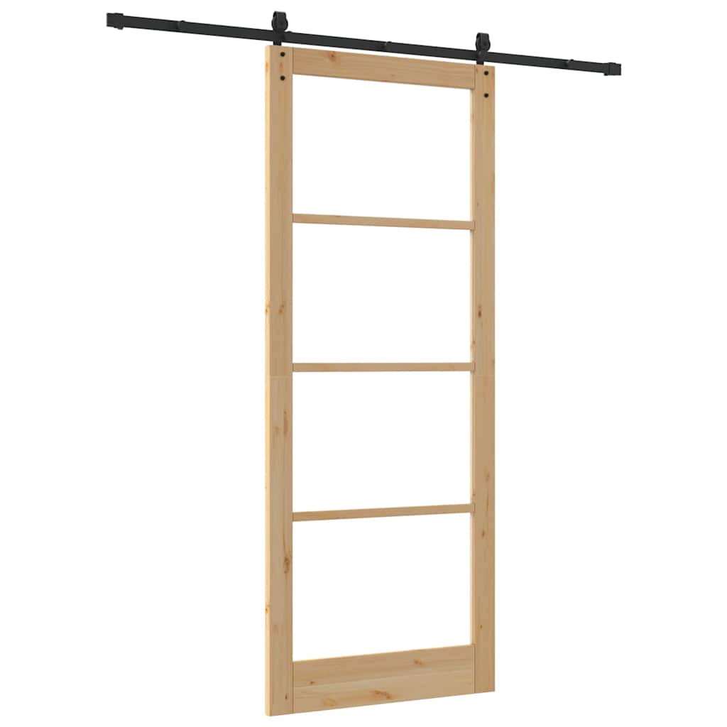 Skydedør ORKDAL 93 x 232 cm Massivt fyrretræ og glas