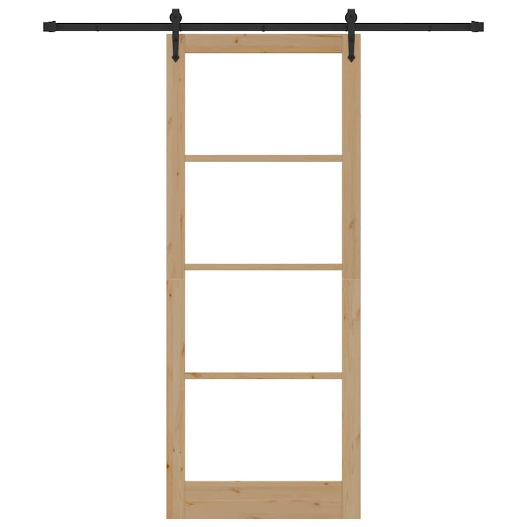 Skydedør ORKDAL 93 x 232 cm Massivt fyrretræ og glas
