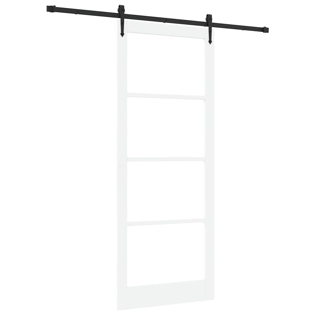 Skydedør ORKDAL 93 x 232 cm Massivt fyrretræ og glas Hvid