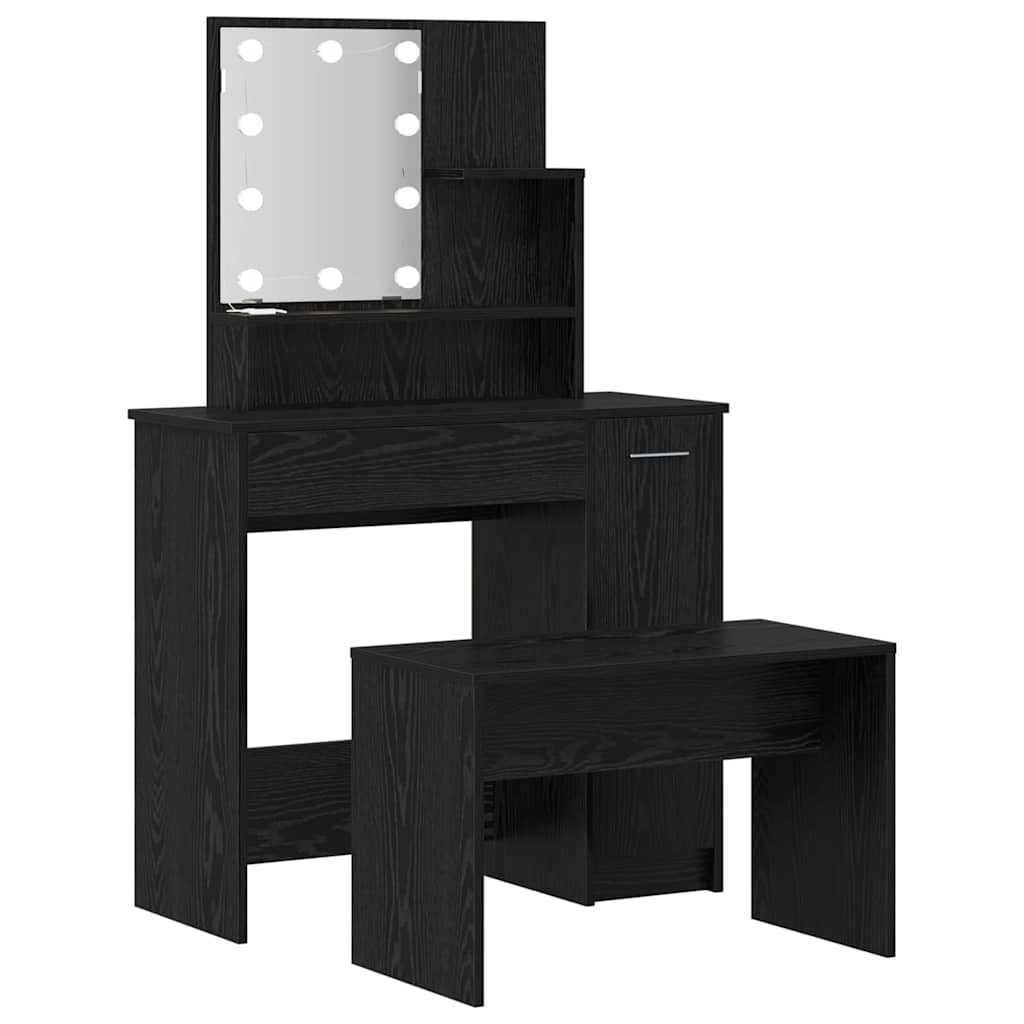 LED Smykkebord Set 2 stk. Sort eg 86,5 x 35 x 136 cm