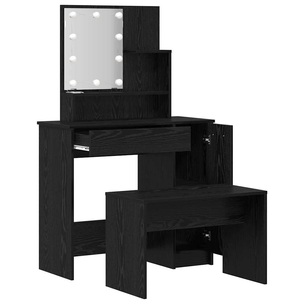 LED Smykkebord Set 2 stk. Sort eg 86,5 x 35 x 136 cm