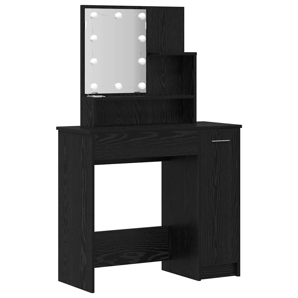 LED Smykkebord Set 2 stk. Sort eg 86,5 x 35 x 136 cm