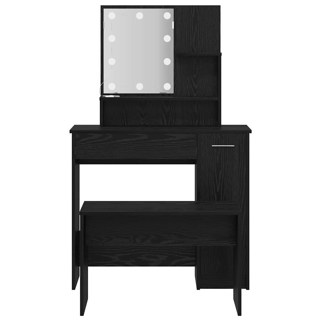 LED Smykkebord Set 2 stk. Sort eg 86,5 x 35 x 136 cm
