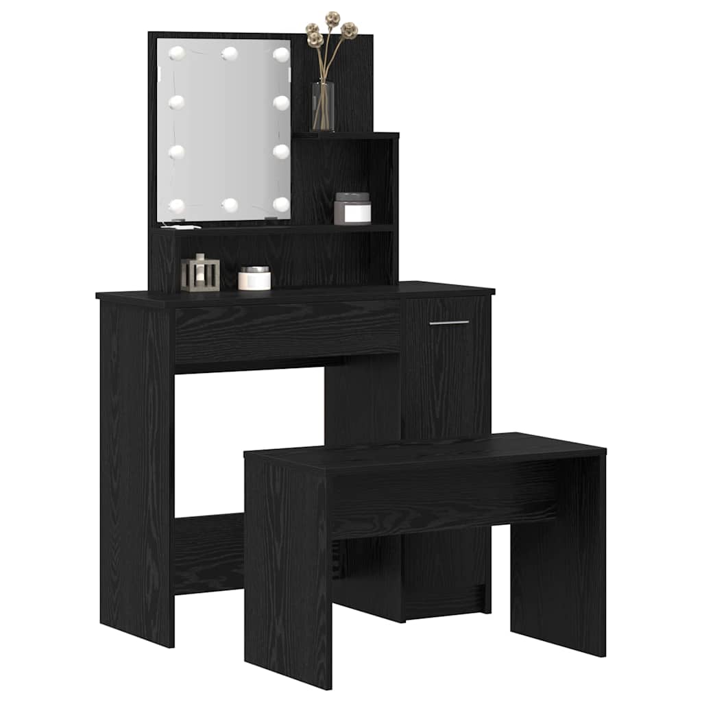 LED Smykkebord Set 2 stk. Sort eg 86,5 x 35 x 136 cm