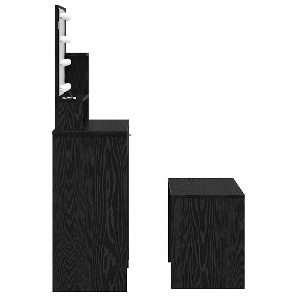 LED Smykkebord Set 2 stk. Sort eg 86,5 x 35 x 136 cm