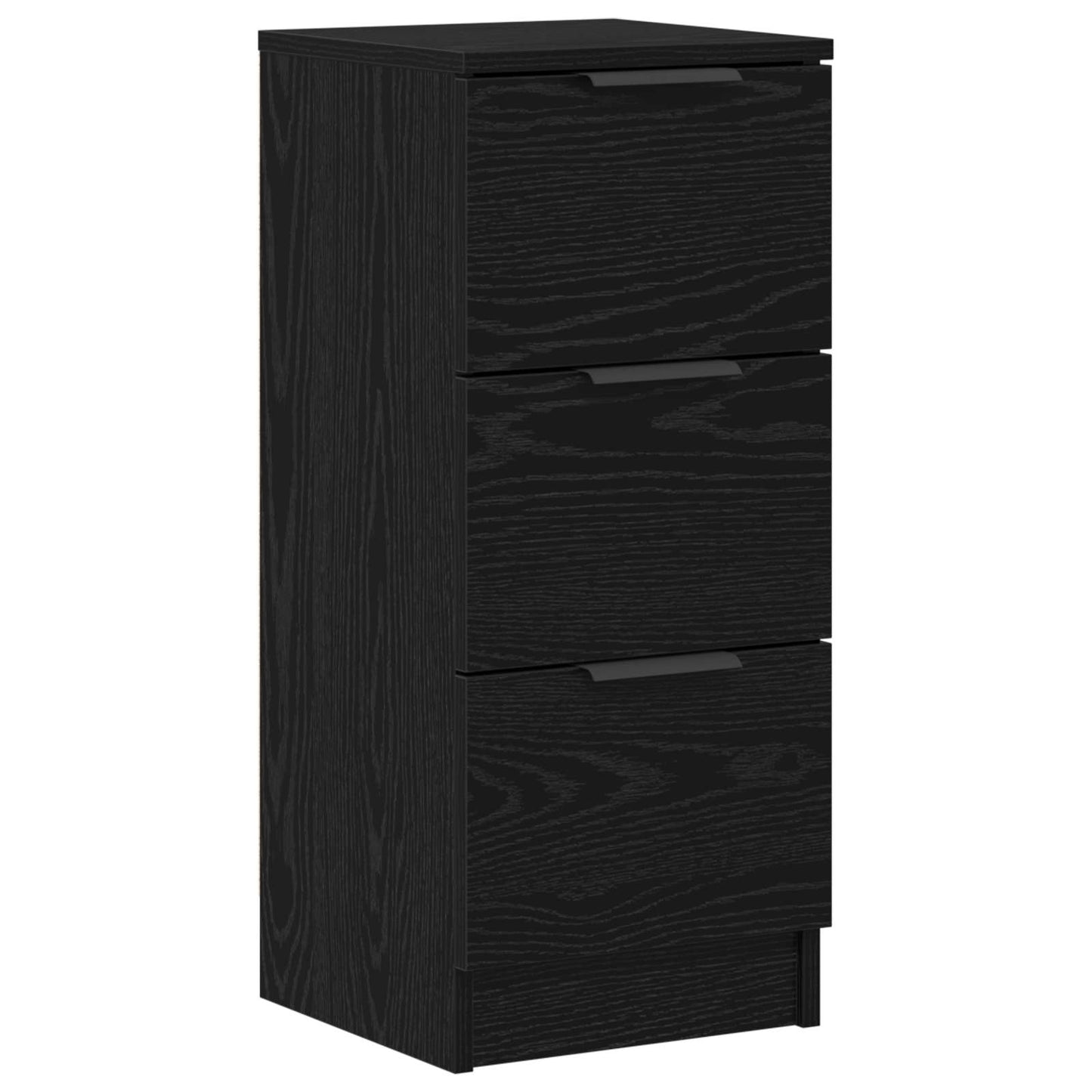 Sideboard 3 stk. Sort eg 121 x 30 x 70 cm Konstrueret træ