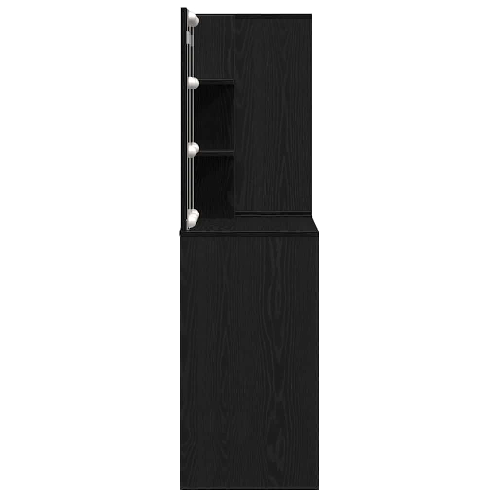 LED Smykkebord Set Sort eg 140 x 40 x 140 cm Konstrueret træ