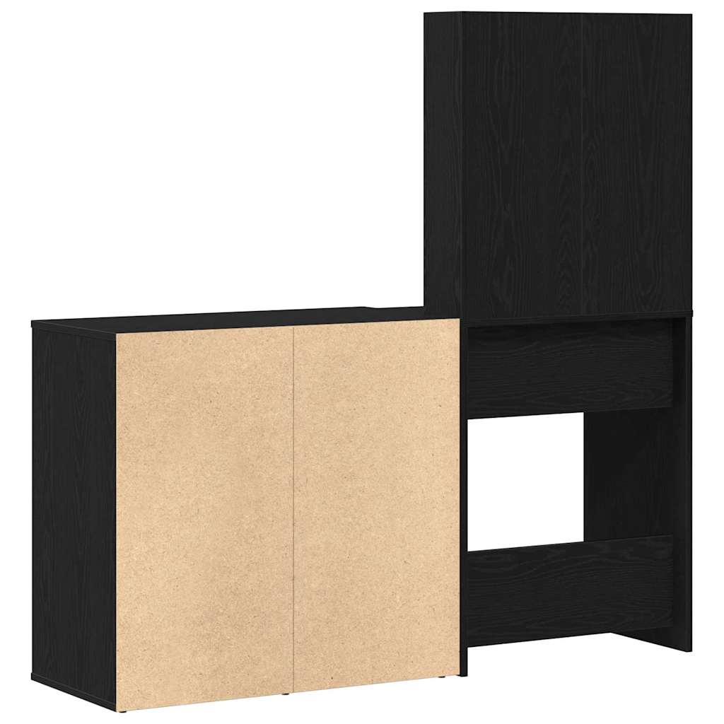 LED Smykkebord Set Sort eg 140 x 40 x 140 cm Konstrueret træ