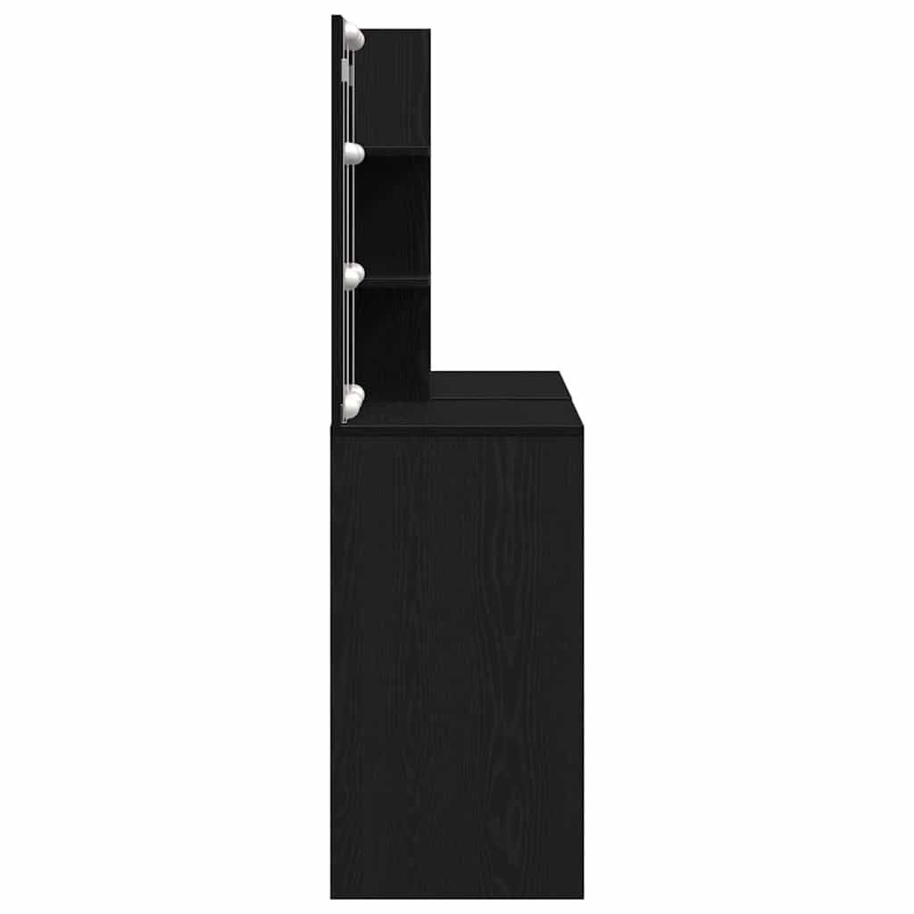 LED Smykkebord Set Sort eg 140 x 40 x 140 cm Konstrueret træ