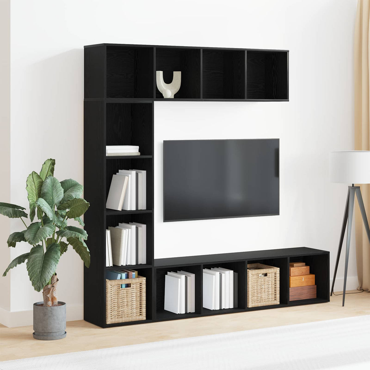 Bogreol 12 niveauer 3 stk. 36 x 30 x 143 cm Konstrueret træ