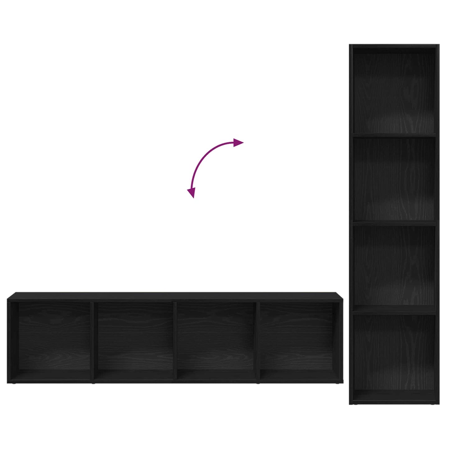 Bogreol 12 niveauer 3 stk. 36 x 30 x 143 cm Konstrueret træ