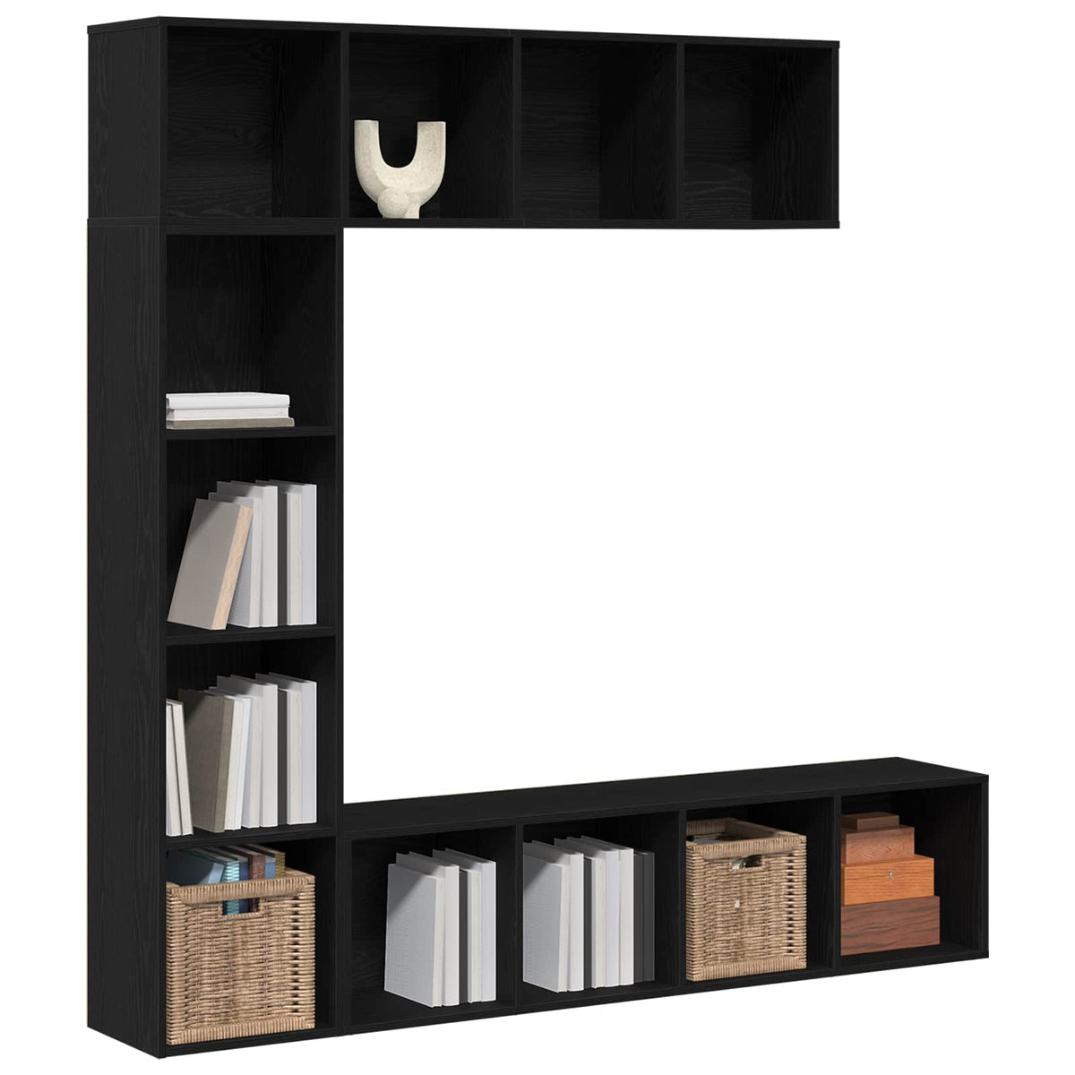 Bogreol 12 niveauer 3 stk. 36 x 30 x 143 cm Konstrueret træ