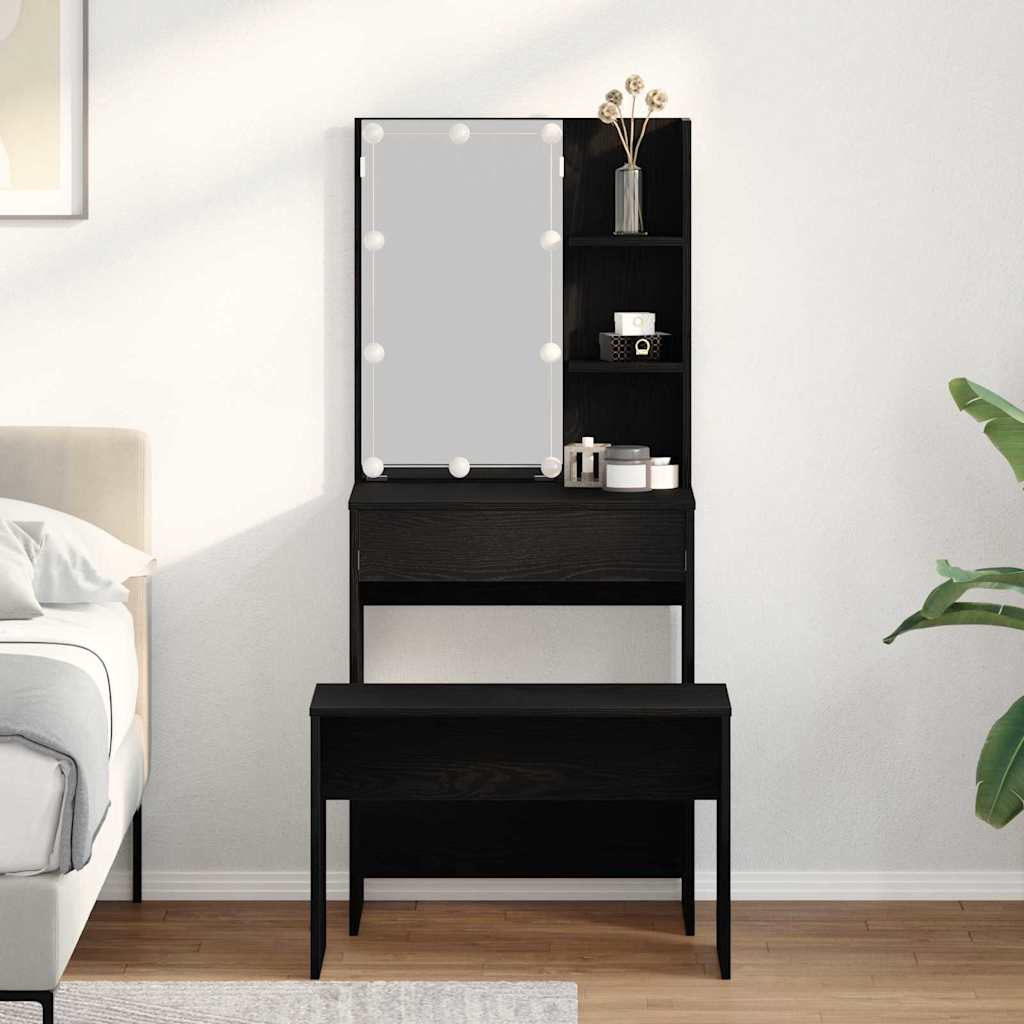 LED Smykkebord Set 2 stk. Sort eg 60 x 40 x 140 cm