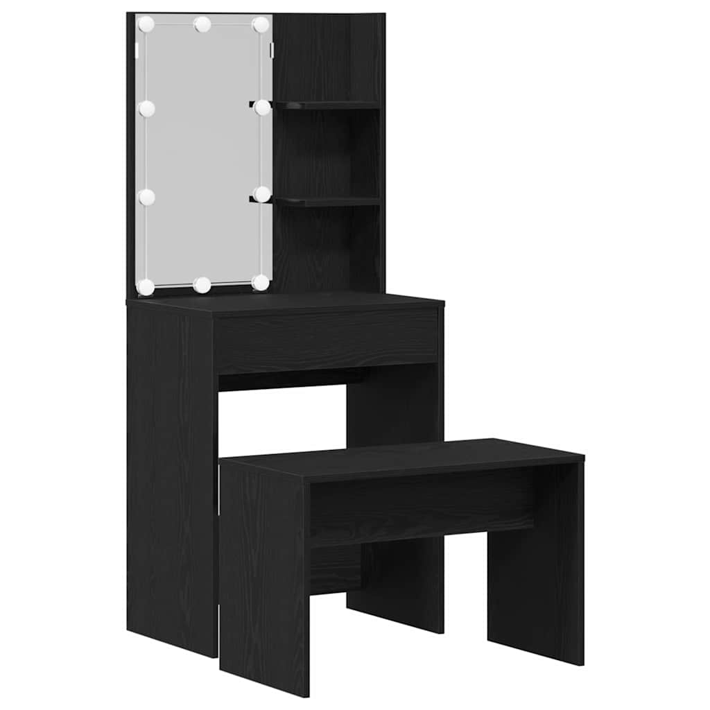 LED Smykkebord Set 2 stk. Sort eg 60 x 40 x 140 cm