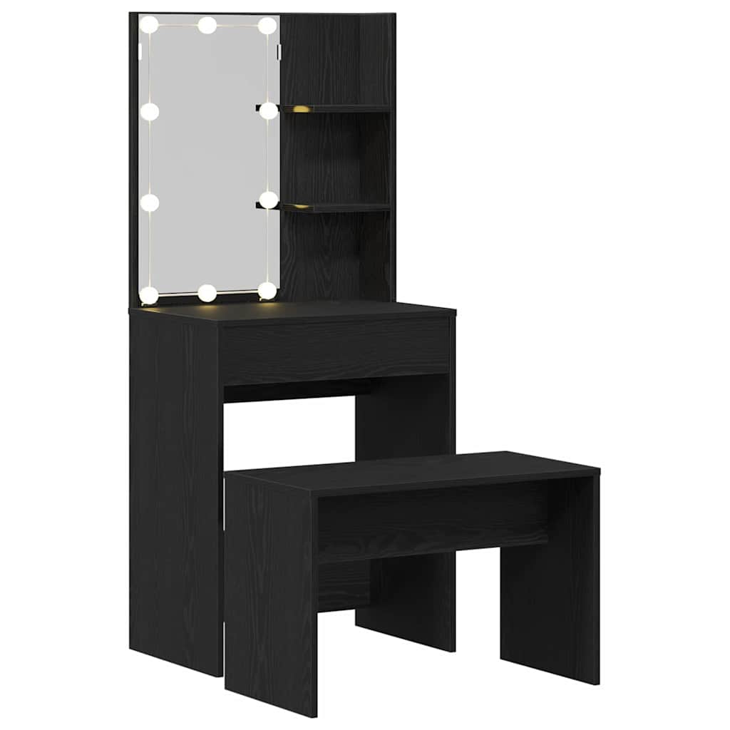 LED Smykkebord Set 2 stk. Sort eg 60 x 40 x 140 cm