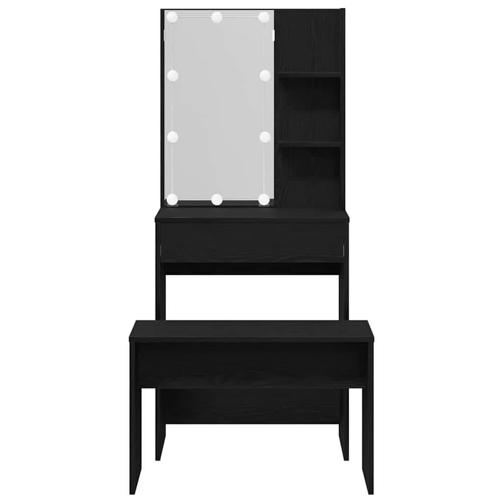 LED Smykkebord Set 2 stk. Sort eg 60 x 40 x 140 cm