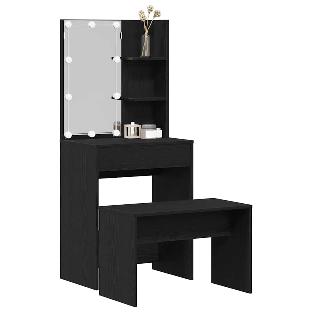 LED Smykkebord Set 2 stk. Sort eg 60 x 40 x 140 cm