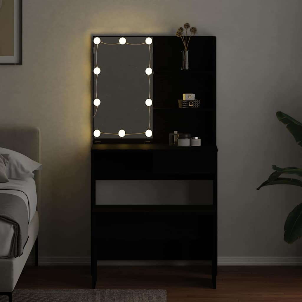 LED Smykkebord Set 2 stk. Sort eg 74,5 x 40 x 141 cm