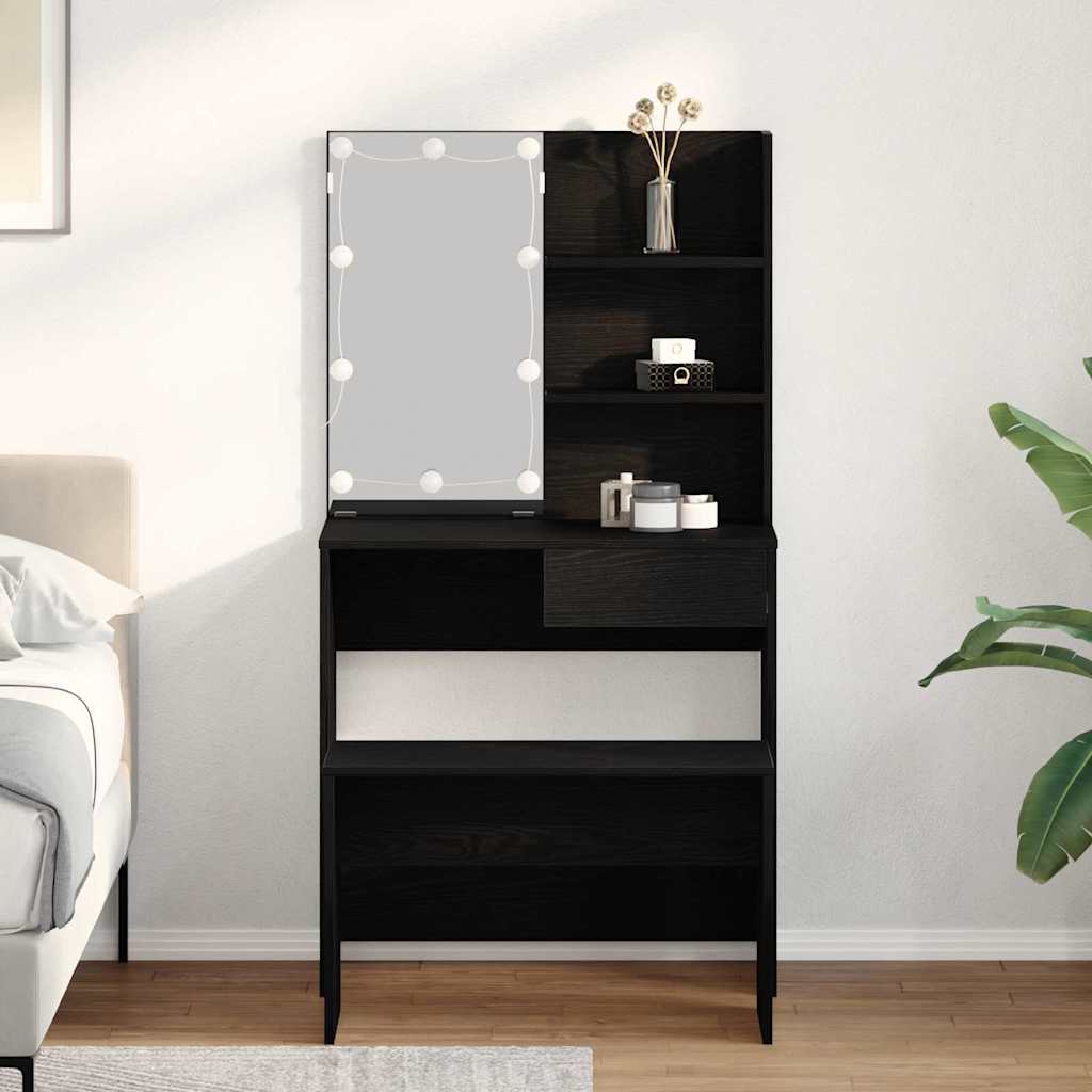 LED Smykkebord Set 2 stk. Sort eg 74,5 x 40 x 141 cm