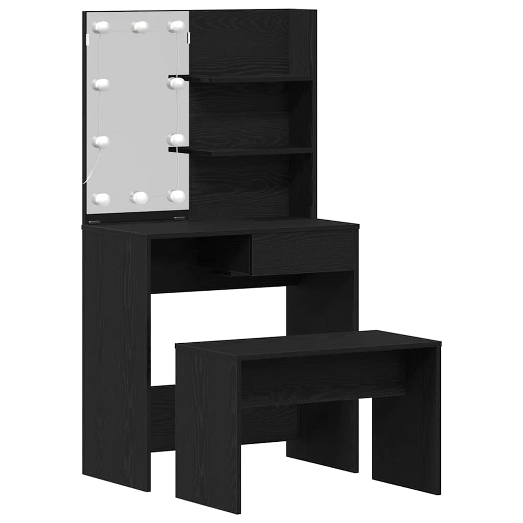 LED Smykkebord Set 2 stk. Sort eg 74,5 x 40 x 141 cm