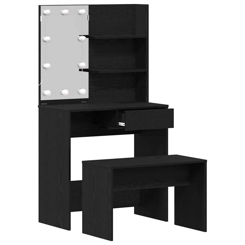 LED Smykkebord Set 2 stk. Sort eg 74,5 x 40 x 141 cm