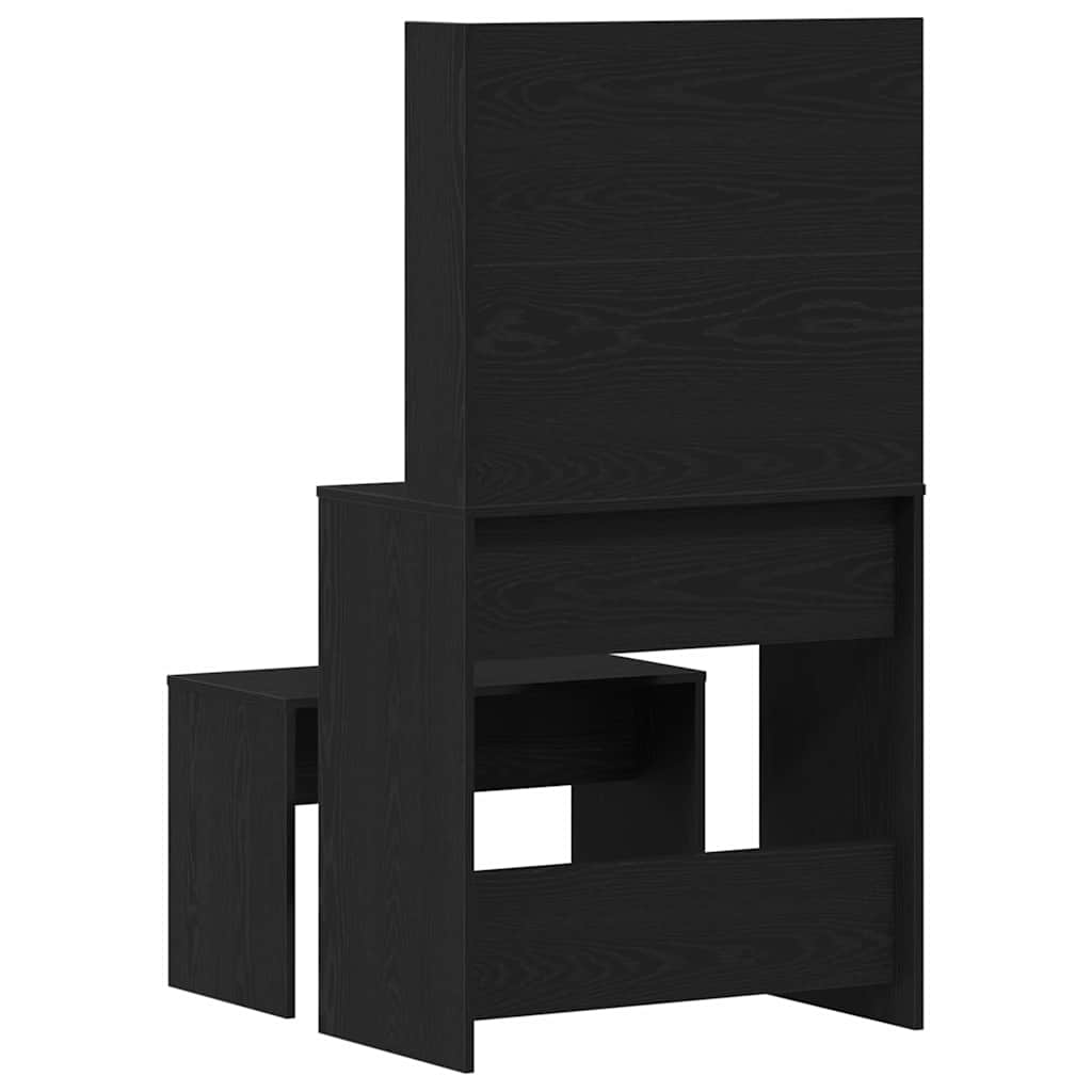 Makeupbord Sæt 2 stk. Sort eg 74,5 x 40 x 141 cm
