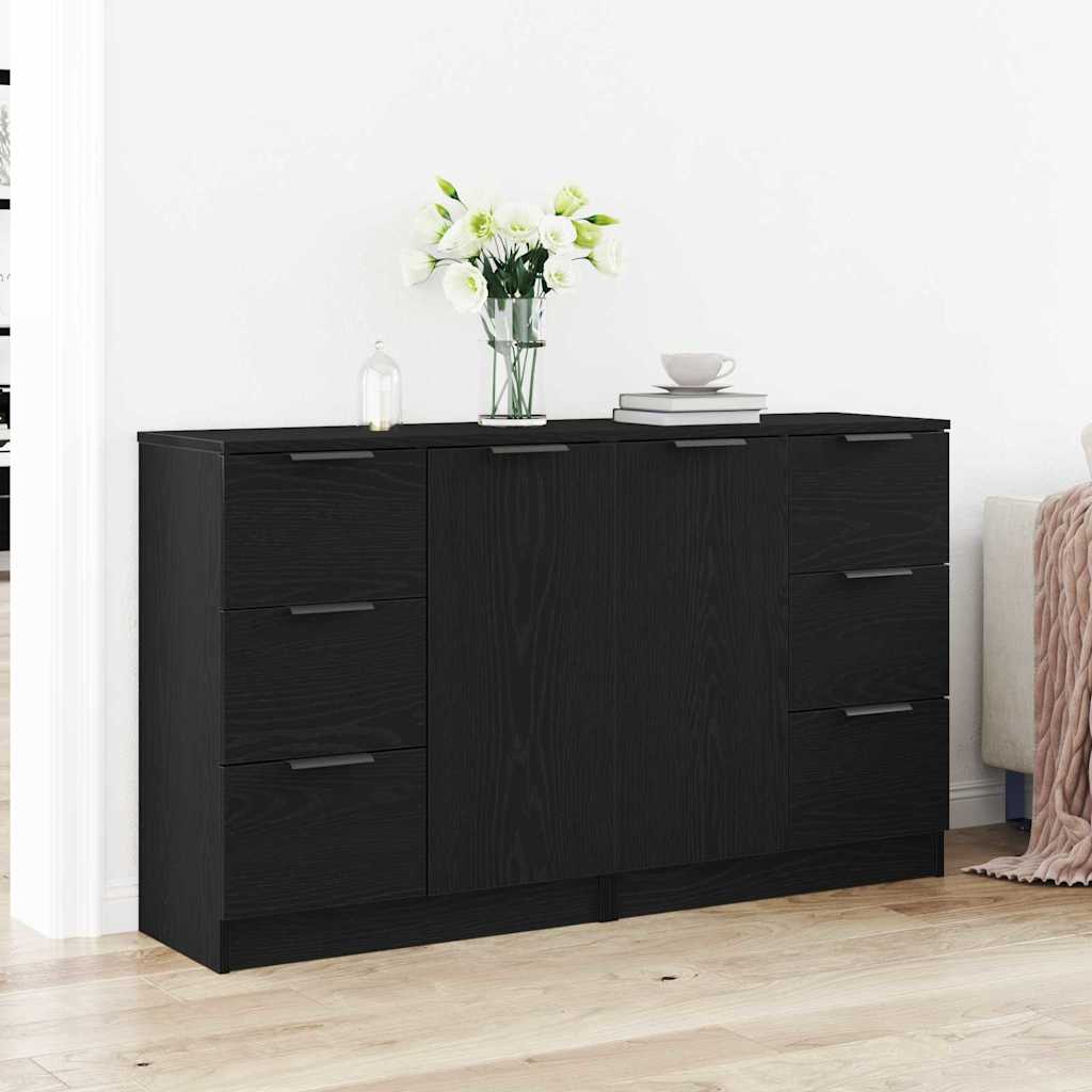 Sideboard Sort eg 120 x 30 x 70 cm Konstrueret træ