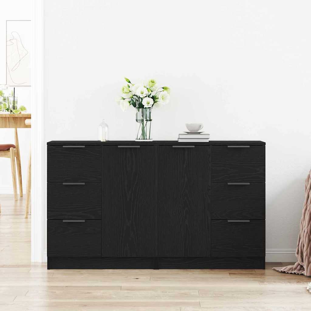 Sideboard Sort eg 120 x 30 x 70 cm Konstrueret træ