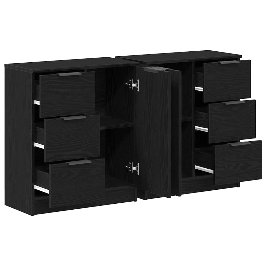 Sideboard Sort eg 120 x 30 x 70 cm Konstrueret træ
