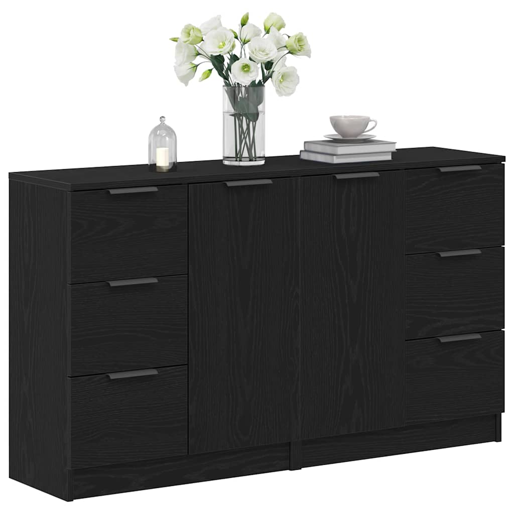 Sideboard Sort eg 120 x 30 x 70 cm Konstrueret træ