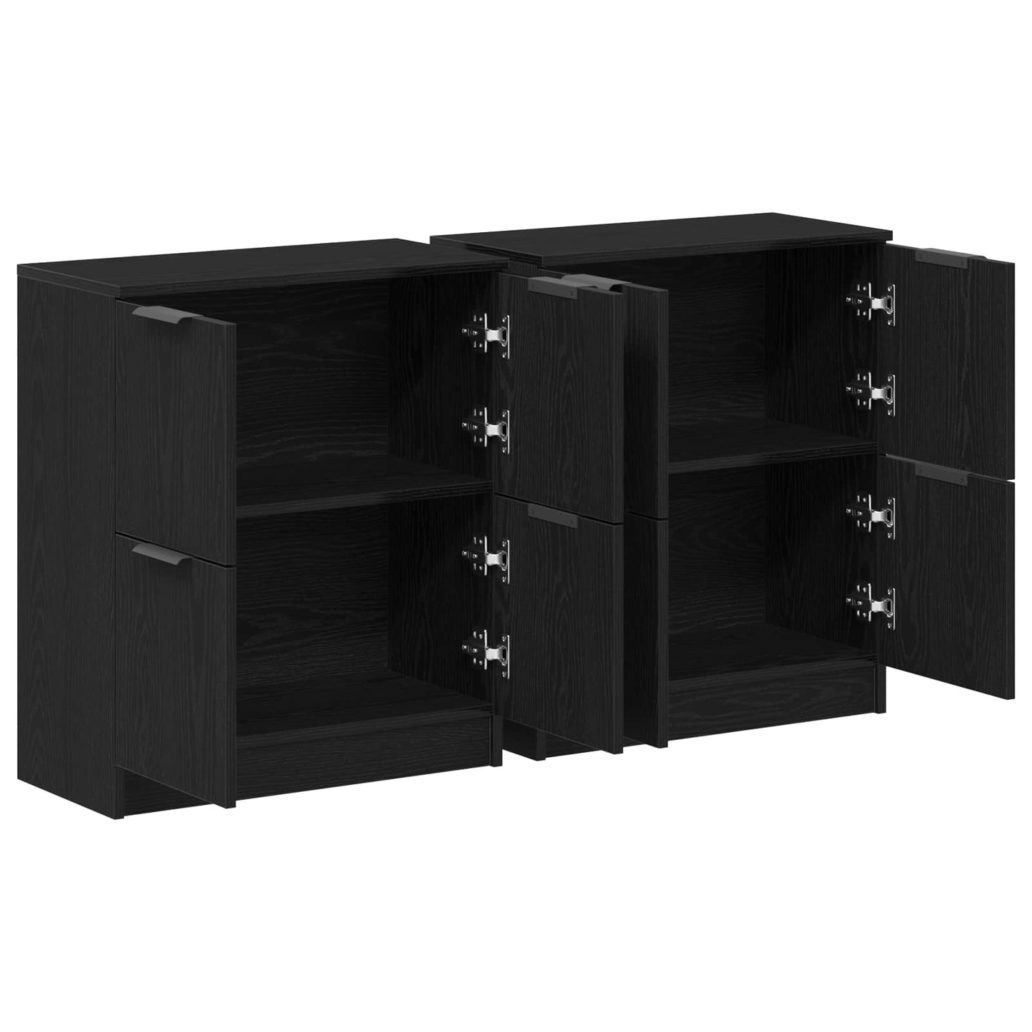 Sideboard 2 stk. Sort eg 60 x 30 x 70 cm Konstrueret træ