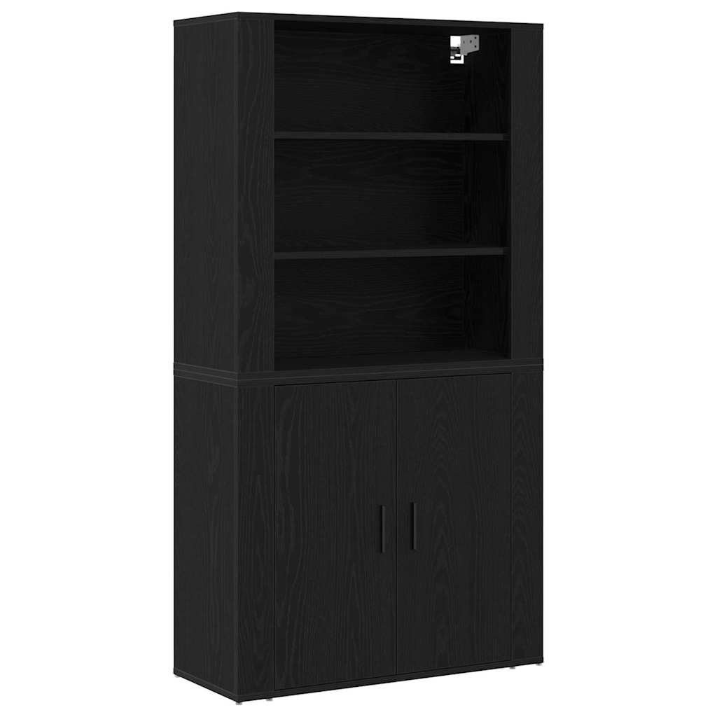 Highboard Sort eg 80 x 33 x 150 cm Konstrueret træ