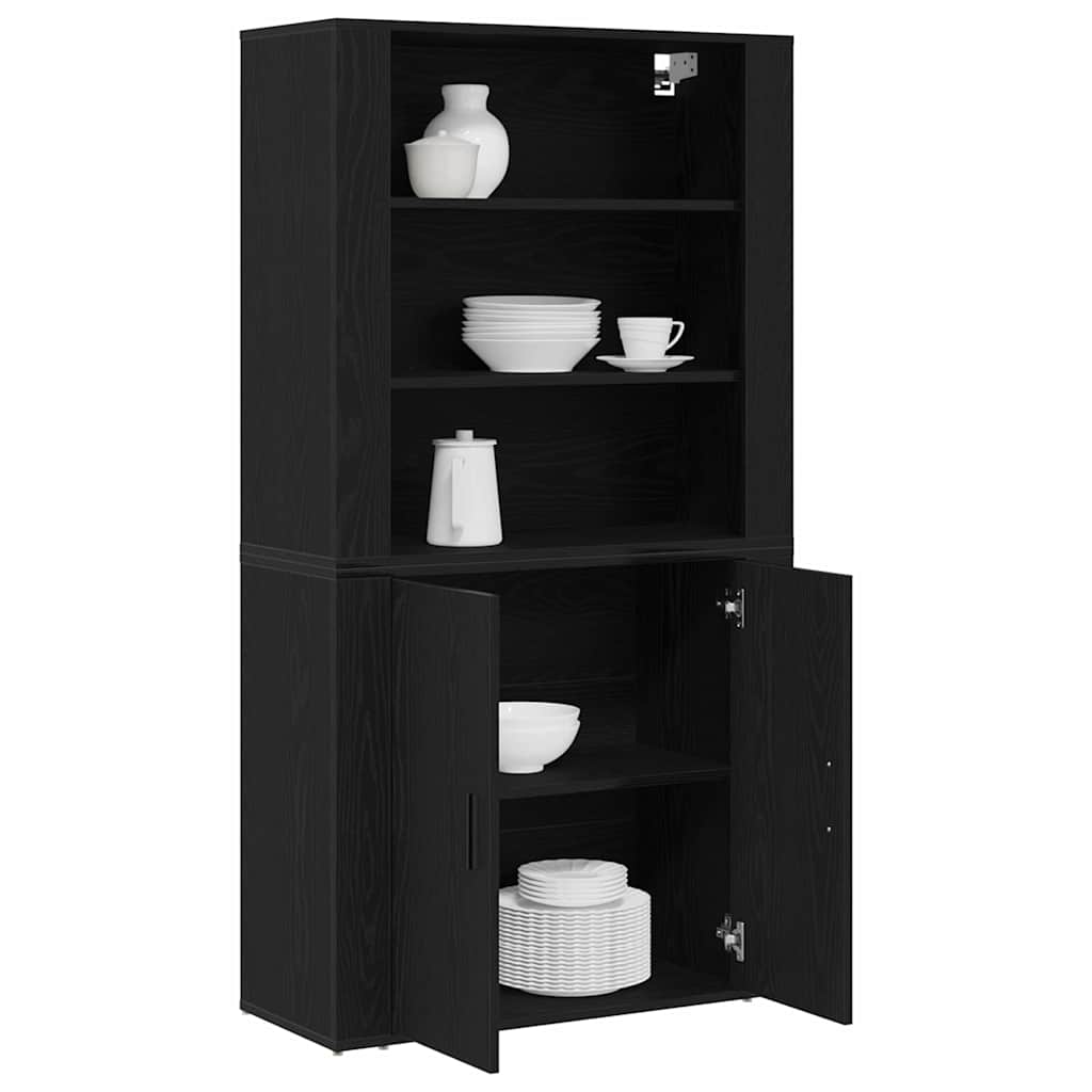 Highboard Sort eg 80 x 33 x 150 cm Konstrueret træ