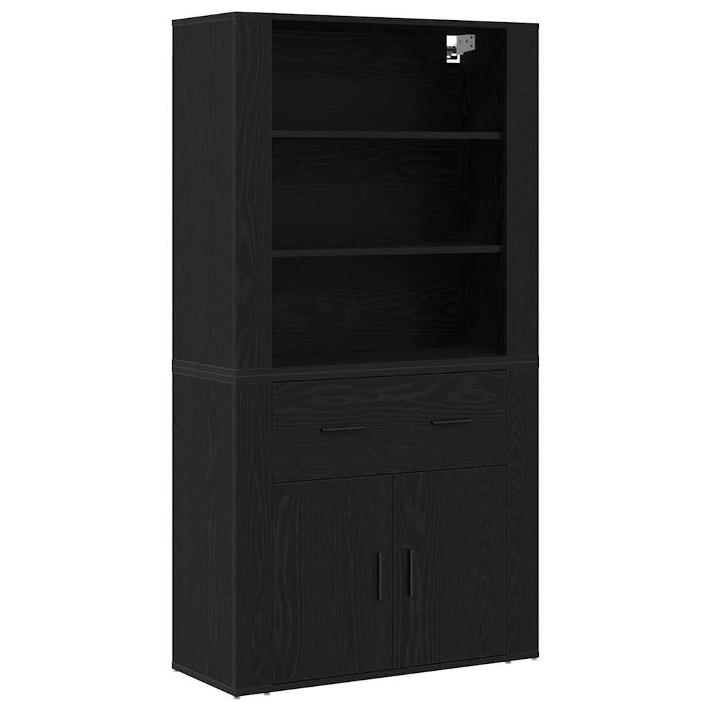 Highboard Sort eg 80 x 33 x 150 cm Konstrueret træ