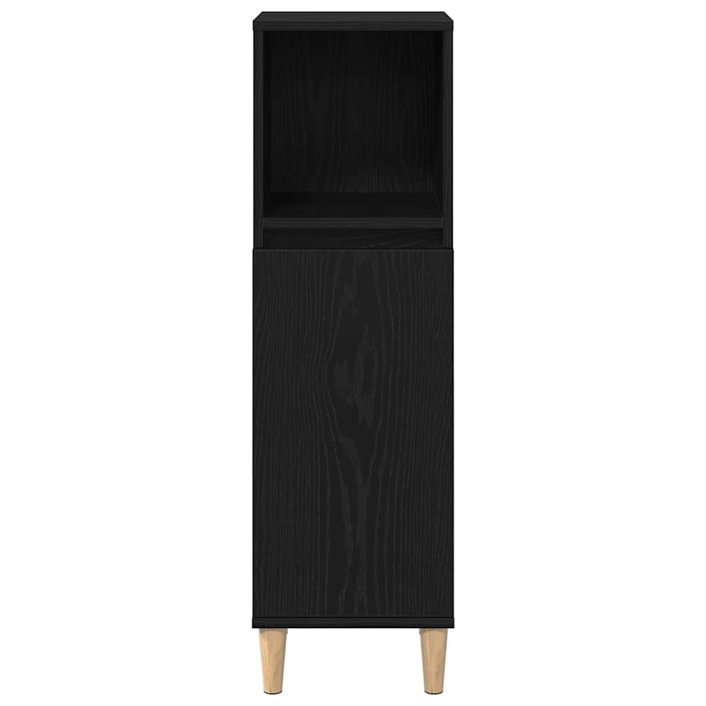 Badeværelsesmøbel sæt 3 stk. Sort eg 30 x 30 x 180 cm